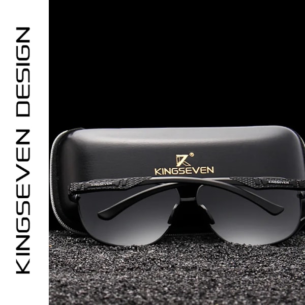 KINGSEVEN 2022 Märke Män Aluminium Solglasögon Polarized UV400 Mirror Man Solglasögon Dam För Män Oculos de sol Gun Gray Original