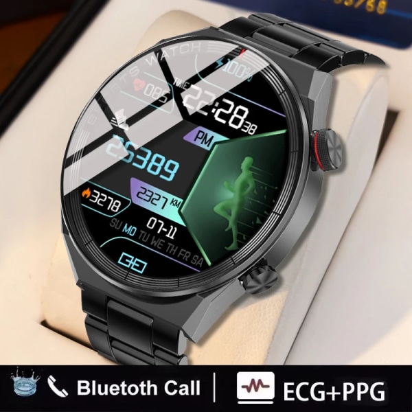 Ny Business Men Smart Watch Sport AMOLED 454*454 Skärm NFC Access Control Smartwatch Bluetooth Call Clock 30M Vattentät silver