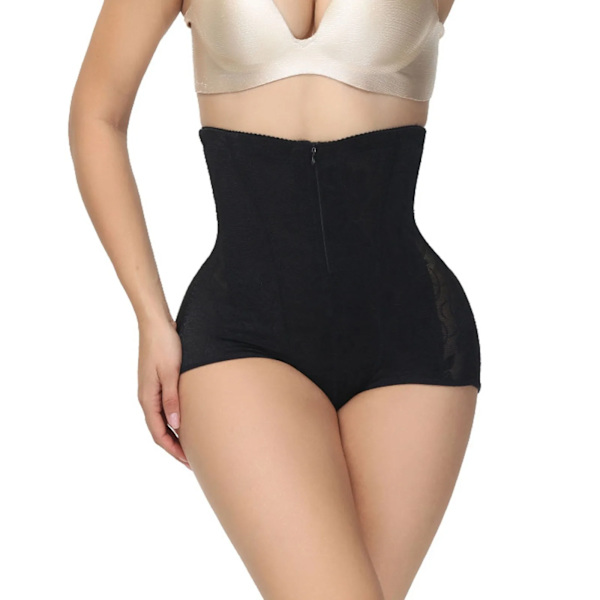 Maximal kontroll gördel kvinnor massiv spets Mesh spänne byxor formknapp hög midja underkläder Shapewear fast band Black XL