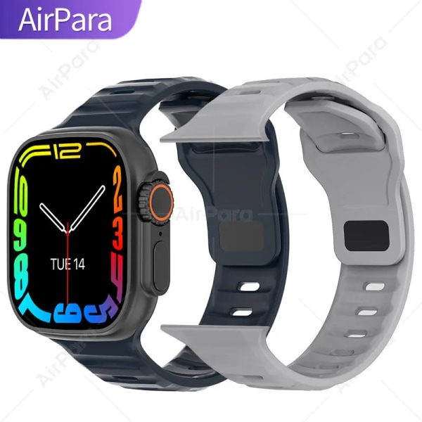 AirPara Smart Watch Ultra Bluetooth Call NFC Smartwatch Wireless Charge Health Monitor Herr Dam Fitness Watches Series 8 With Silicone Strap(.543)