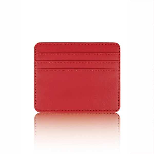 ID-korthållare Myntväskor Pengaklämmor Unisex -plånbok Slim Pu-läder Cover Skyddsbehållare Plånbok Kvinnor Män Red