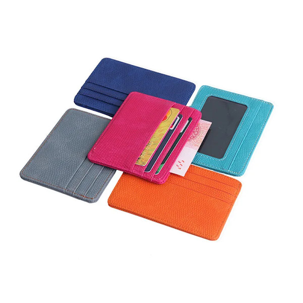 Liten Mini Travel Lizard Mönster Läder Bank Business ID- case För män Kvinnor Med ID-fönster 2020 Ny Gray