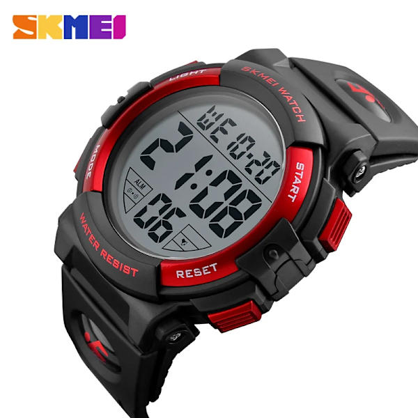 SKMEI 1258 Herr multifunktionsklockor Military 5Bar Waterproof Digital Watch Relogio Masculino Fashion Outdoor Sport Watch red