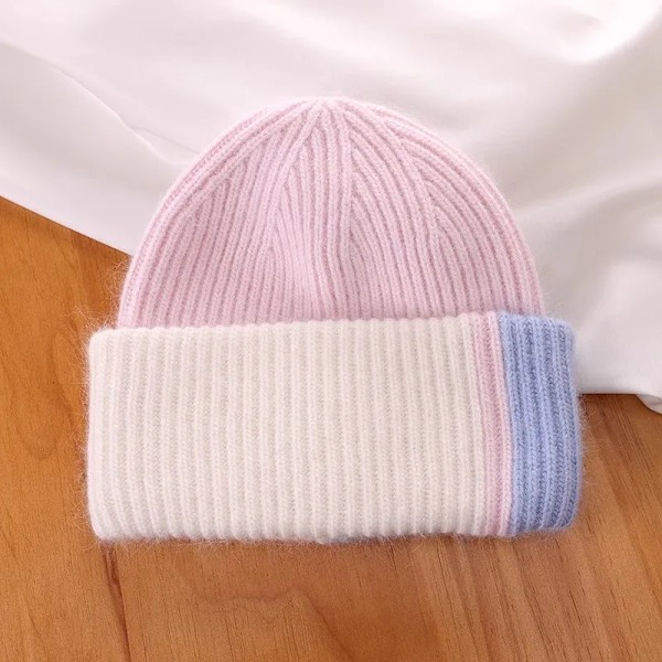 Ny Pom Pom-hatt med moderiktig sömnad i färg - vinterhatt för flickor och kvinnor - varma mössor av hög kvalitet med Pom Pom pink only hat 54-60cm