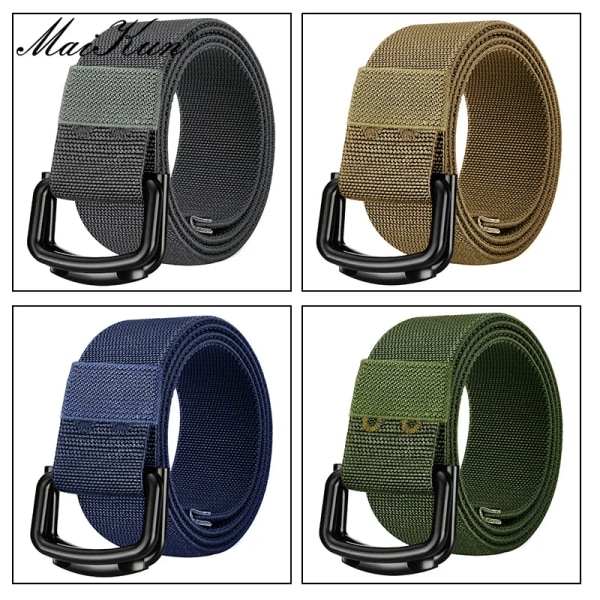Maikun bälte för män Canvas bälte Stor storlek Stretch Casual justerbart bälte ArmyGreen 115cm