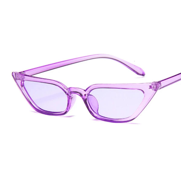 Nya Cateye Vintage Röd Rosa Solglasögon Kvinna Märkesdesigner Retro Points Solglasögon Kvinnlig Superstar Lady Cat Eye Purple