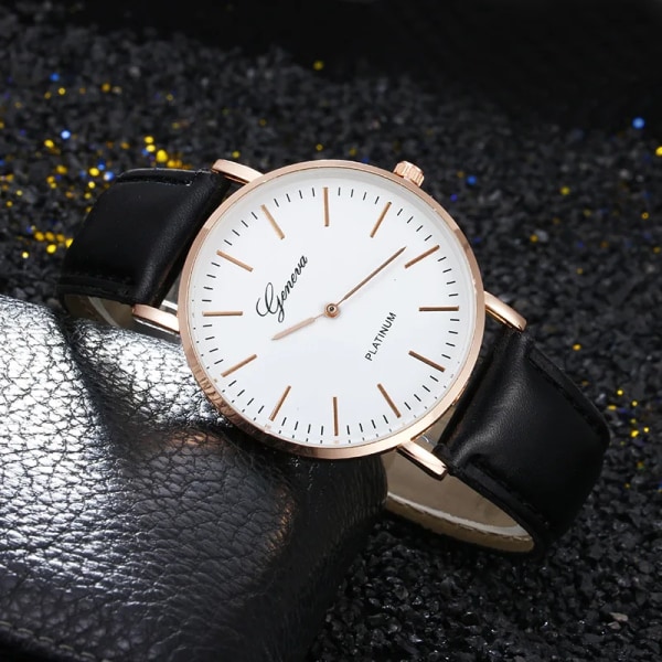 Fashionabla casual kvartsklockor för kvinnor watch två herrklocka watch Watch watch med enkel urtavla jin black