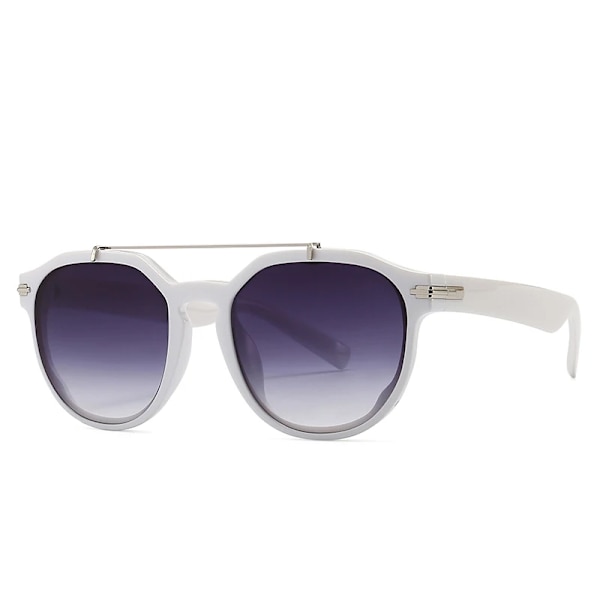 Peekaboo runda solglasögon uv400 kvinnligt mönster blå retro solglasögon för kvinnor unisex 2022 manliga accessoarer heta white with gray as show in photo