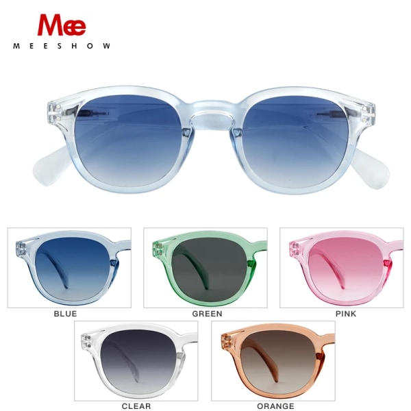 Meeshow Design 2023 Män Kvinnor Retro Mode Solglasögon kristall Design Rund Båge 100 % UV-skydd Nylon Lins Solglasögon Red Sunglasses