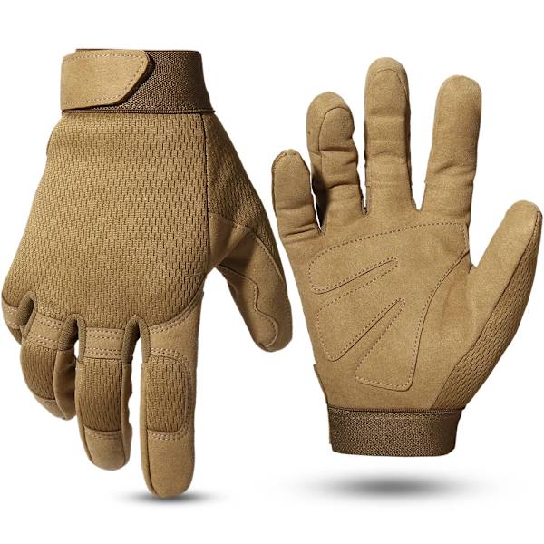 Män Kamouflage Taktisk Helfingerhandskar Airsoft Army Militär Sport Ridning Jakt Fotvandring Cykel Cykling Paintball vantar A9 Brown M