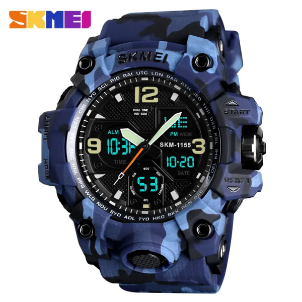 SKMEI Brand Top Lyx Military Army Sportklockor Herr Quartz Digital Vattentät Klocka Man Relogios Masculino Armbandsur Red Camo