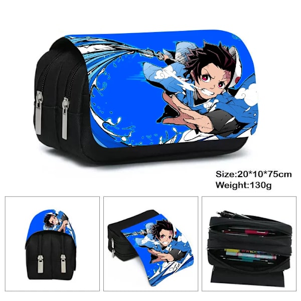 Anime Demon Slayer Kimetsu No Yaiba Case Dragkedja Sminkväska Penna Brevpapper Väskor Catoon Pencil Box kvinna Kosmetikväska fgqbbgmzrs08