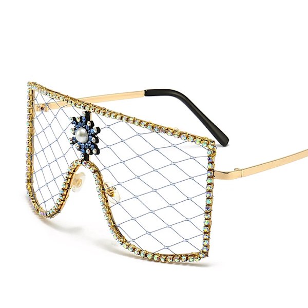 Lyx Diamanter Steampunk Solglasögon Kvinnor Män Oversized Rhinestone Glasögon Gör-det-själv-trender Personlighet Glasögon De Sol Oculos C7 as pictures showed