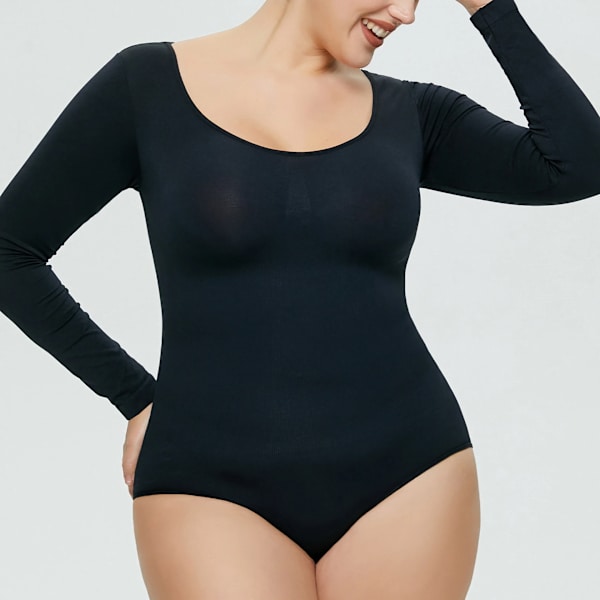Menty Body Shaper Underkläder Magen Slimming Butt Lifting Bodysuit Korsett Damer Tight Långärmad Shapewear Khaki M