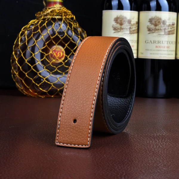 Nytt Lyxmärke Bälten Herr Högkvalitativ Nål Spänne Man Armband Äkta läder Midjeband Ceinture Herr Inget Spänne 3,8 cm H Bälte Camel 120cm