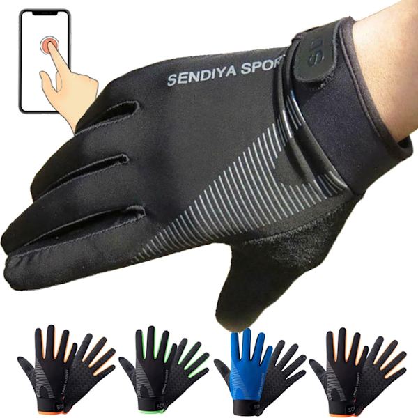 Män Cykelhandskar Full Finger Touch Screen Motorcykel Cykel Mtb Cykel Handskar Gym Träningshandskar Utomhusfiske Hand Guantes Half Finger Red L