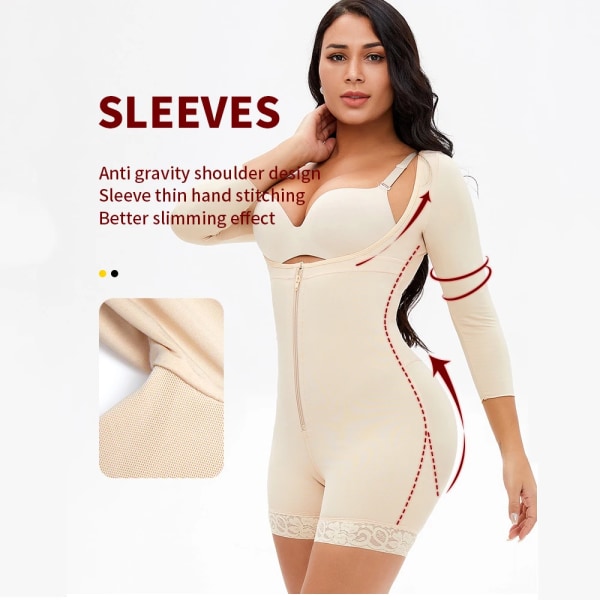 Helkroppsformare Body colombiansk reduktiv gördel Butt Lifter Waist trainer Bantning Shapewear Post Fettsugning Lårtrimmer Beige XL