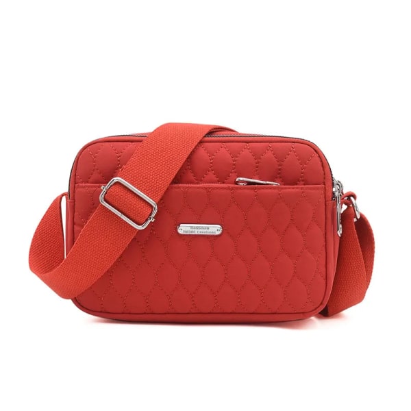 PU-läder liten handväska för kvinnor flicka mode tofs messenger väskor med boll Kvinnliga axelväskor Dam Party Crossby-väska nylon-red 22x12x17cm