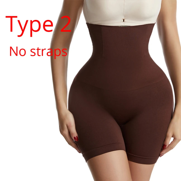 CXZD Kvinnor Body Butt Lifter Shapewear Seamless Justerbar axelrem Slimming Sheath Butt Lifter Push Up Lår Slimmer Type 2-Brown S
