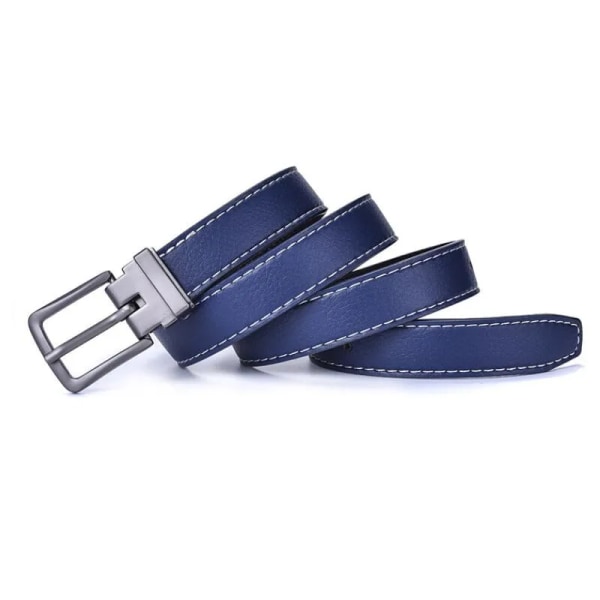 Ny stil Mode Barn Läderbälten Design Legering Nål Spänne Pojkar Flickor Barn Casual Midjeband Jeans Justerbart mäns bälte 1 blue 95CM