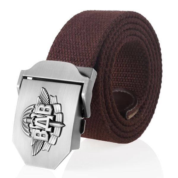 SupSindy män Canvasbälte 3D ryska luftburna trupper VDV metallspänne jeansbälten för män Army Military Taktisk Bälten Man Strap Coffee 100cm