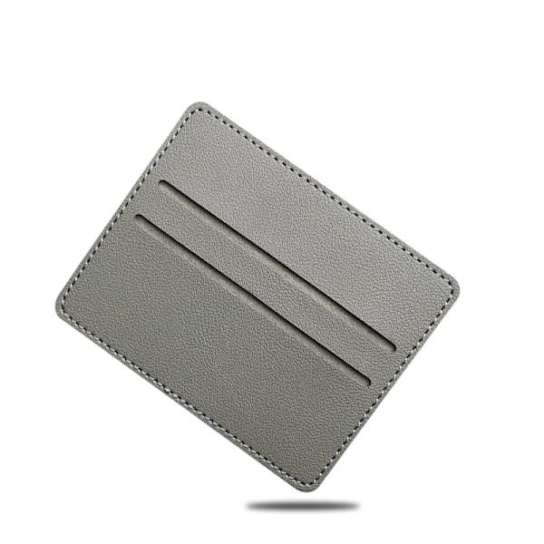 1 st Nytt mode för män/kvinnor Mini-ID-kort Business Case PU-läder Ultratunt Case Student case Gray A