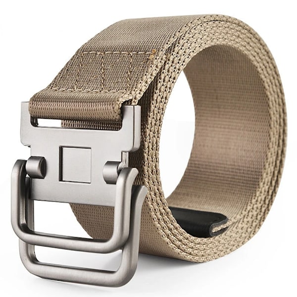 Nya dubbelringspänne Canvasbälten för män Militär träningsbälten Mode utomhus metallspänne midjeband Justerbar längd Army Green 100cm