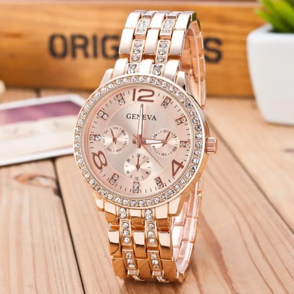 2020 Nya Relogio Feminino Kända varumärke Guld Kristall Geneva Casual Quartz Watch Kvinnor Rostfritt Stål Klänning Klockor Män Klocka Hot As shown-9