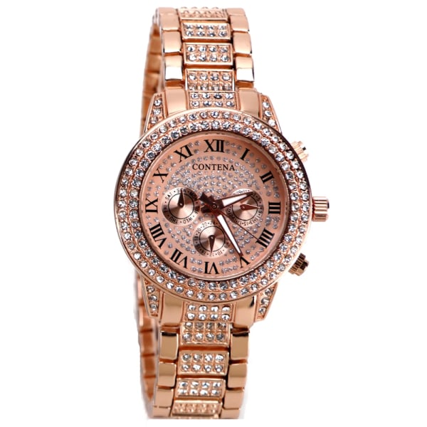 Dammode Rosa Armbandsur Watch Lyx Toppmärke Quartz Watch M Stil Kvinnlig Klocka Relogio Feminino Montre Femme Diamond rose