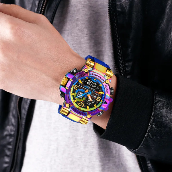 Ny STRYVE- watch för män högkvalitativ digital-analog Dual Movement 5ATM vattentäta klockor Mode sport watch 8025 8026 gold