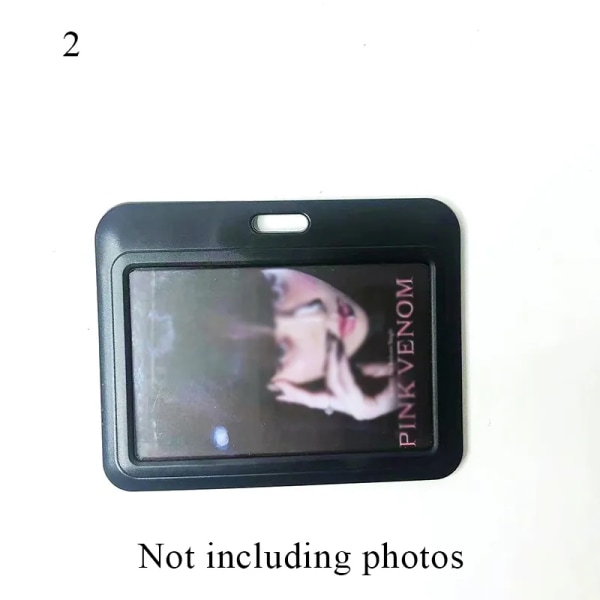 Söt Kpop Fotokortshållare Album Fotokortshållare Flickor Busskort ID Hållare Studenthänge Nyckelring Kortförvaringsfodral black 2
