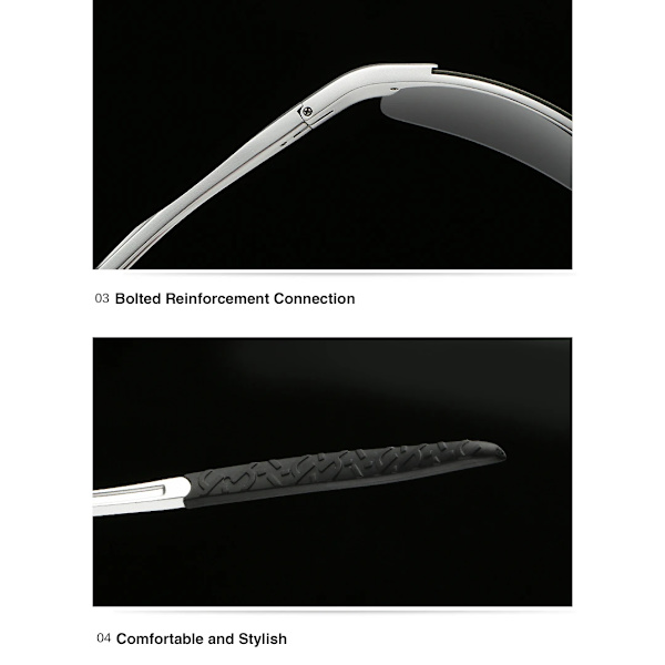 Polariserade solglasögon Herr Aluminium Magnesium Båge Sportsolglasögon Herr Driver Retro UV400 Anti-Green Solglasögon Gray Frame Black With Glasses Case