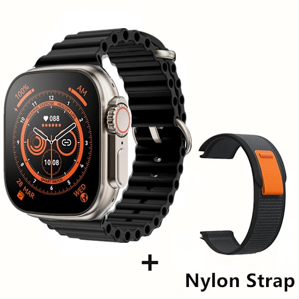 49mm Ny Smart Watch För Apple Ultra 8 NFC GPS Track Herr Dam Smartwatch Series 8 Termometer BluetoothCall Vattentät Sport black and xiaocheNL