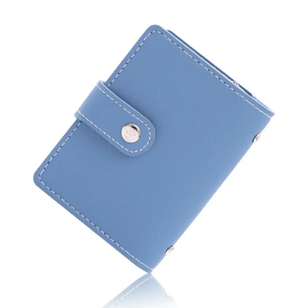Dam 26 kort Slim PU Läder ID Kreditkortsfunktion 26 kort korthållare Hållare pasjeshouder porte carte Blue