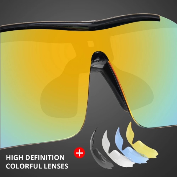 HEROBIKER Polarized Sports Herr Solglasögon Road Cycling Glasögon Mountainbike Cykel Ridskydd Glasögon Glasögon Black 4 lend