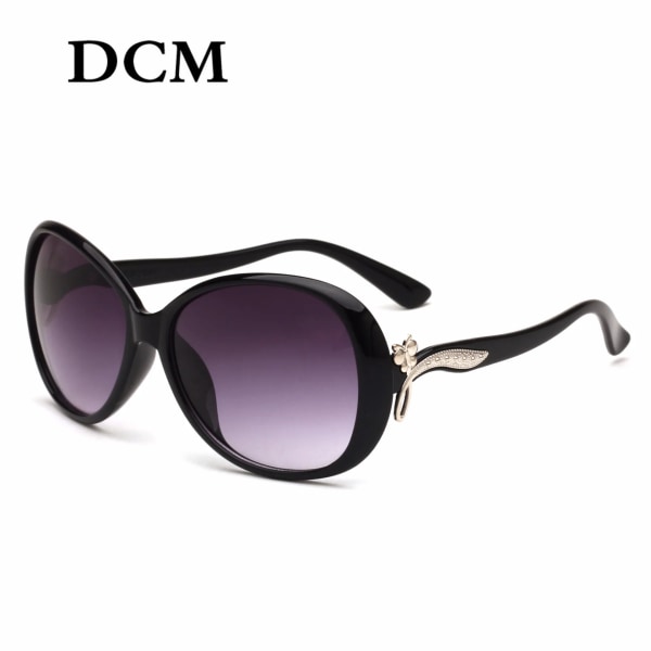 DCM ovala solglasögon dam Nya vintage retro solglasögon märkesdesigner Hombre Oculos De Sol Feminino UV400 C4 Brown