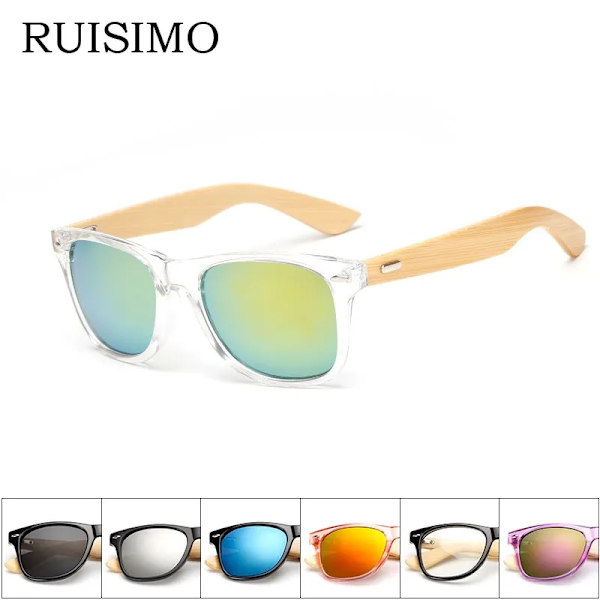 16 färger Bambu Solglasögon Män Trä Solglasögon Dam Märke Designer Spegel Original Trä Solglasögon retro de sol masculino wooden 1501 C4