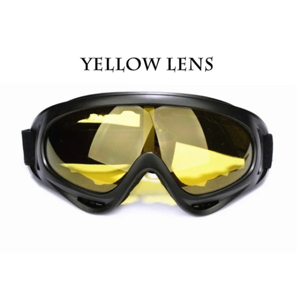 Motorcykelglasögon Antibländning Motocrosssolglasögon Sportskidglasögon Vindtät Dammtät UV-skyddsutrustning Tillbehör Yellow
