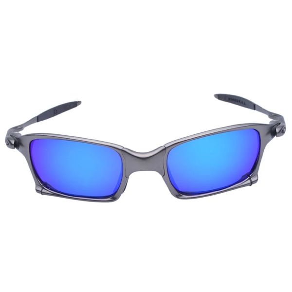 MTB Man Polarized Solglasögon Cykelglasögon UV400 Fiskesolglasögon Metall Cykelglasögon Cykling Glasögon Ridglasögon A1-1 Blue