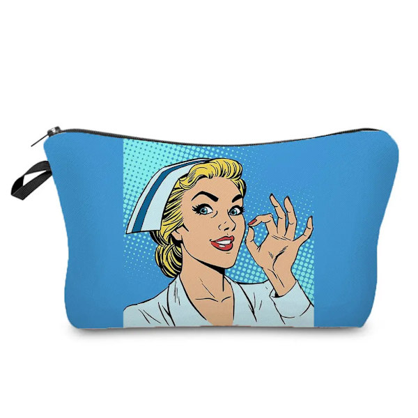 Sjuksköterska printed kosmetisk organizer Högkvalitativ förvaringsväska för barn Praktisk sminkväska för kvinnor Tecknad mini case hz1235 Nurse Bag
