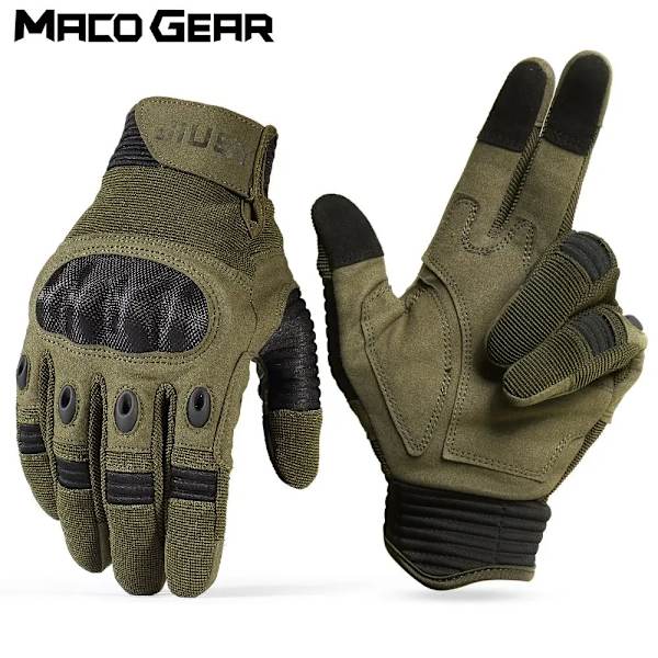 Män Helfinger Taktiska pekskärmshandskar Armé Militär Ridning Cykling Cykel Skidåkning Träning Klättring Airsoft Jaktvantar Green M