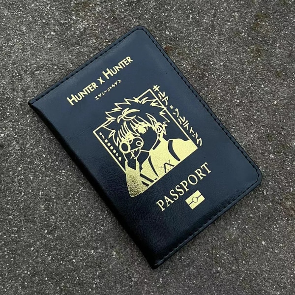 Hunter X Hunter Passport Cover Anime Travel Passport Holder Support Black