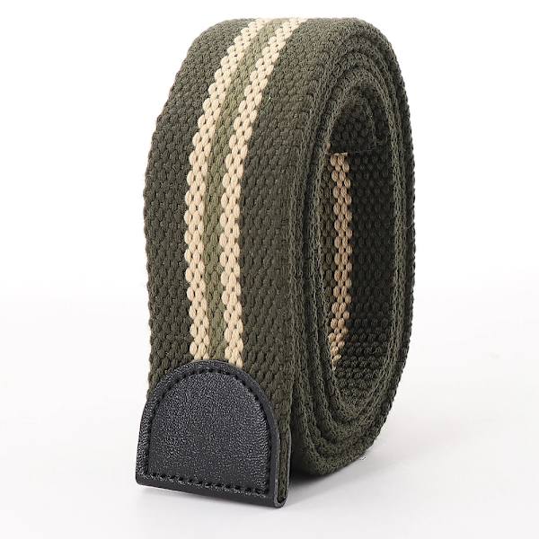 Hot Tactical Canvas Bälte Utan Spänne Joker Utomhus Män Kvinnor Anpassa Förläng Designer Multifunktionell Militär Jeans Bälte jun lv stripes 110cm