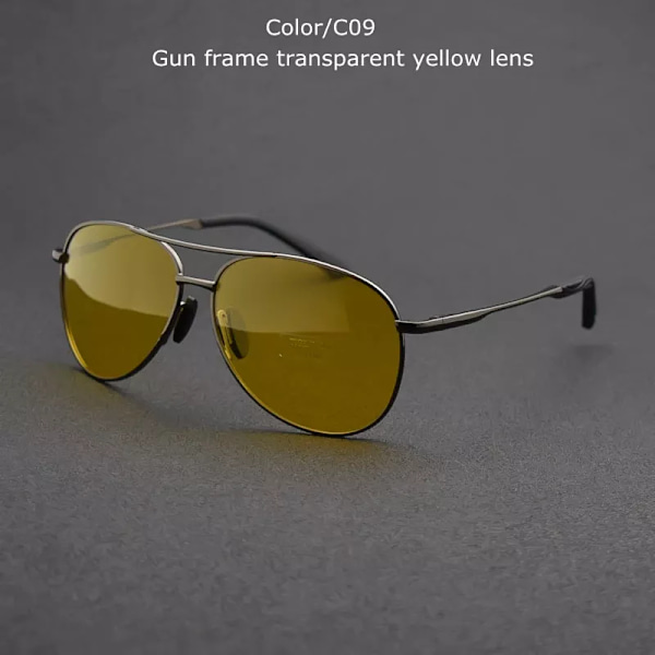 TUZENGYONG 2023 Brand Alloy Herrsolglasögon Polarized UV400 Lens Solglasögon För Herr Pilotglasögon Oculos de sol Hög kvalitet T8013 C09 no box
