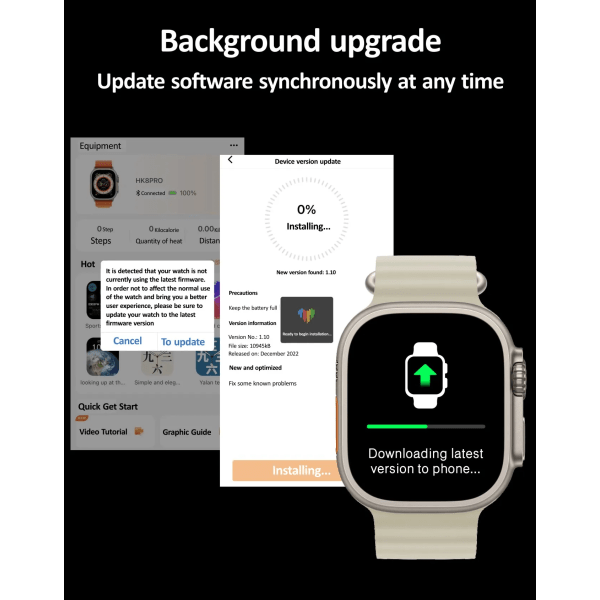 HK8 Pro Max Ultra Smart Watch Herr 49mm AMOLED Skärm Kompass NFC Smartwatch Blodtryck Fitness Klockor för Android IOS Orange