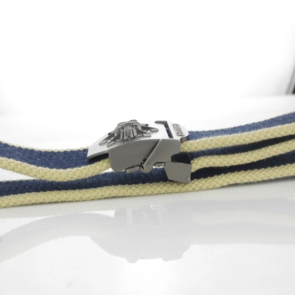 Canvas automatiskt spänne bälte för män Tactical Army hög kvalitet 4 mm tjocka 38 mm breda byxor Tillbehör Nytt träningsbälte för utomhusbruk Army green stripes 120cm