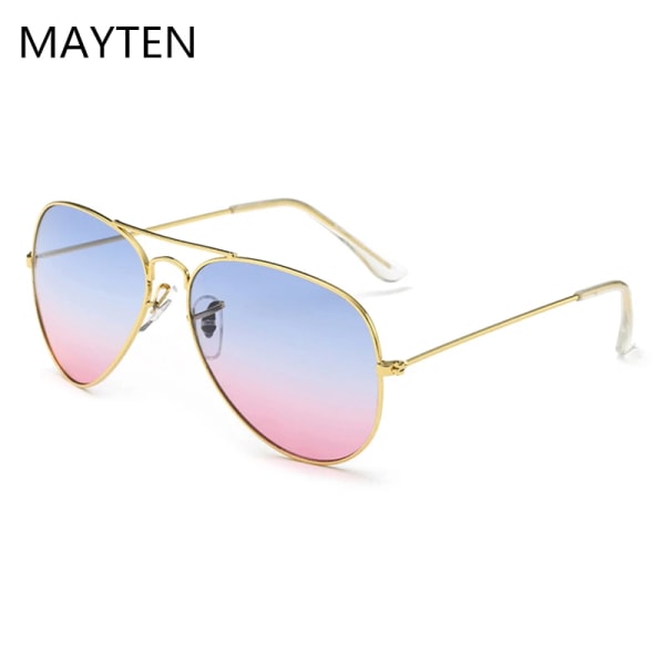 Spegelsolglasögon För kvinnor Retroglasögon Damsolglasögon Metall Points Polit Solglasögon Lunettes femme oculos UV400 Blue Red multi
