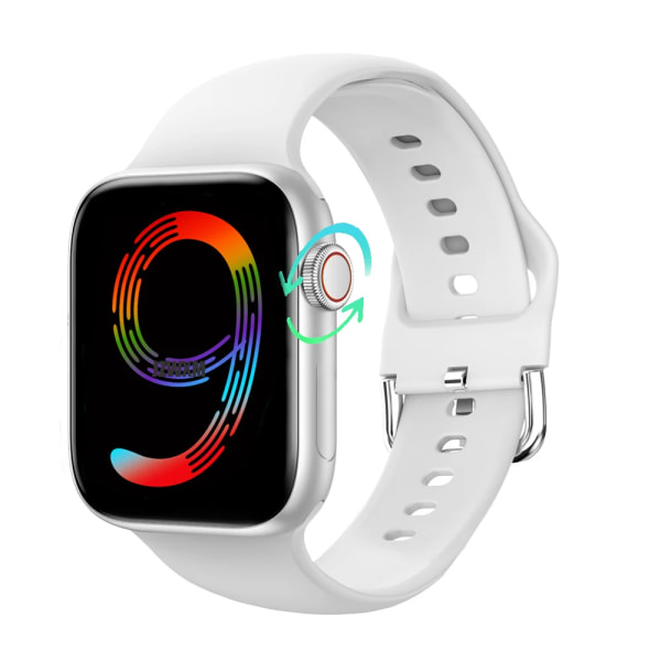 IWO Series 9 Smart Watch I9 Pro Max Trådlös laddning Bluetooth -samtal Sport Sömnpuls Män Kvinna Smartwatch För Apple-telefon White B Strap With Original Box