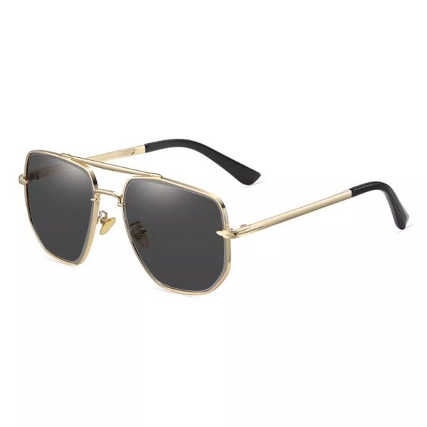 Polariserade solglasögon för män Mode Metall Anti-bländning Solglasögon Solglasögon UV400 Skydd Gradient Solglasögon Gold Brown