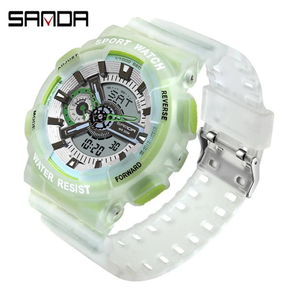 Sanda nya 3029 watch lysande modepersonlighet Electronic Watch watch Shell Man Watch green
